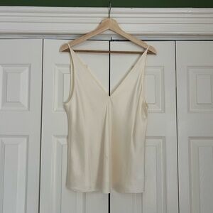 Women's V-Neck 100% Silk JCrew Camisole Tank Top - Ivory
